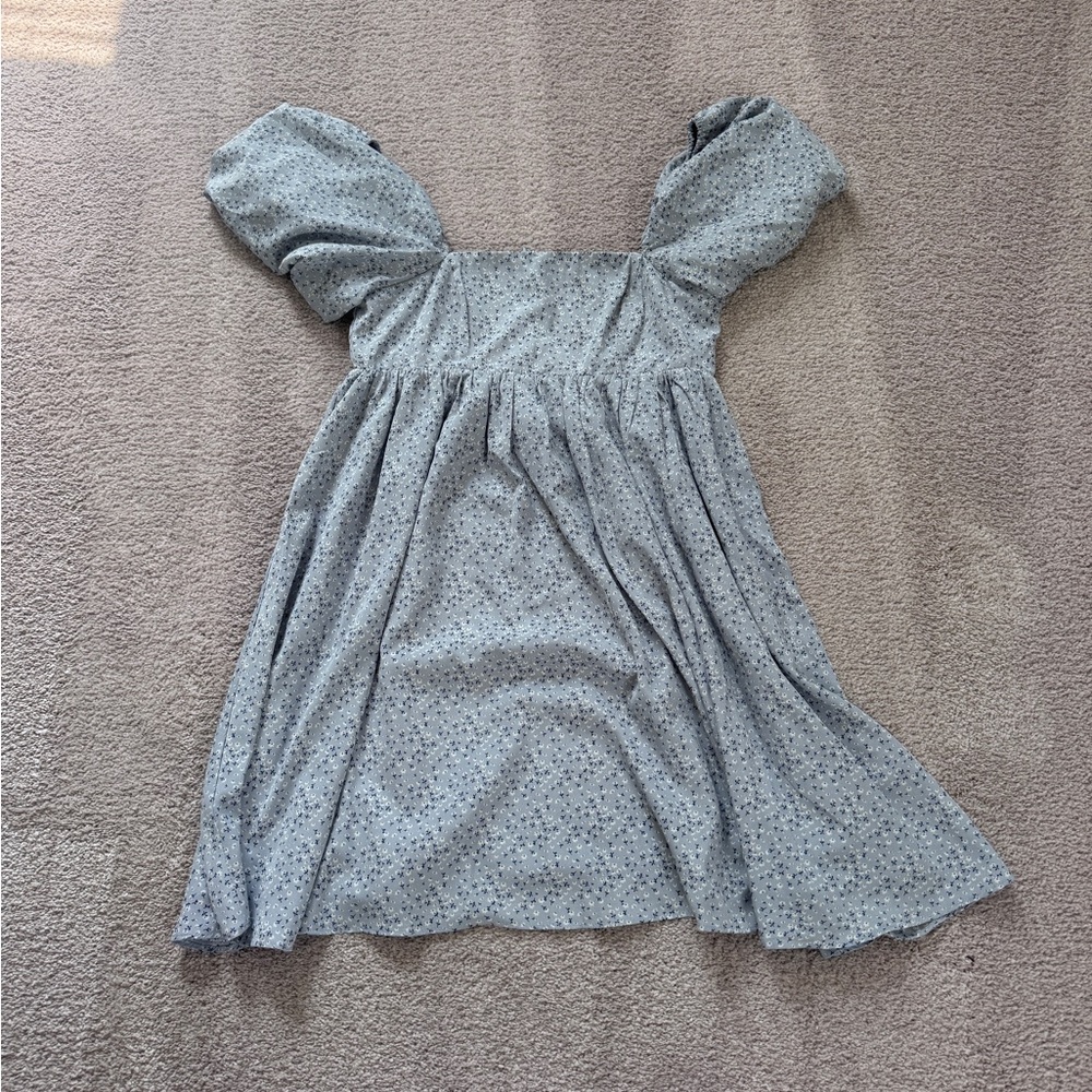 Storia Light Blue Floral Mini Dress